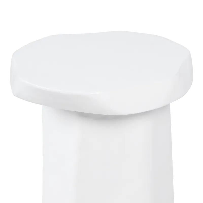 White cylindrical object on a white background