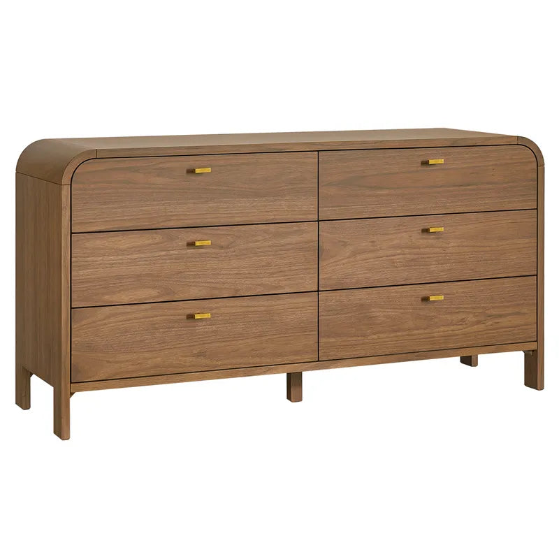 Copeland | 6 Drawer Curved Dresser - Walnut
