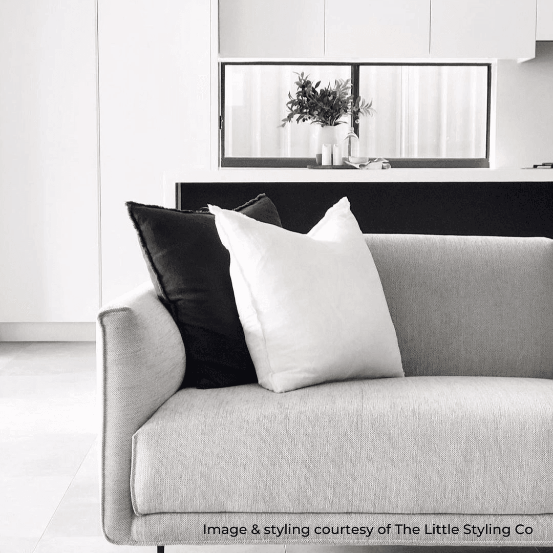 Eloise | Fringed Linen Cushion Ivory White - Mirra Interiors