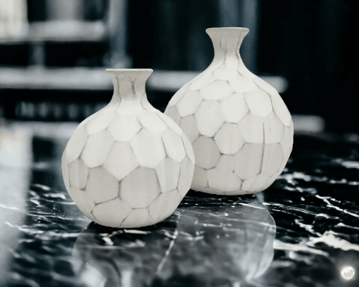 Zander | Rustic Ceramic Vase White - Mirra Interiors
