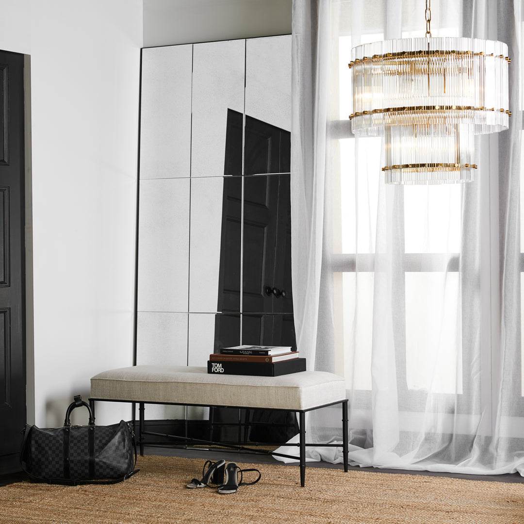 Bailey | Antiqued Finish Floor Mirror Black - Mirra Interiors
