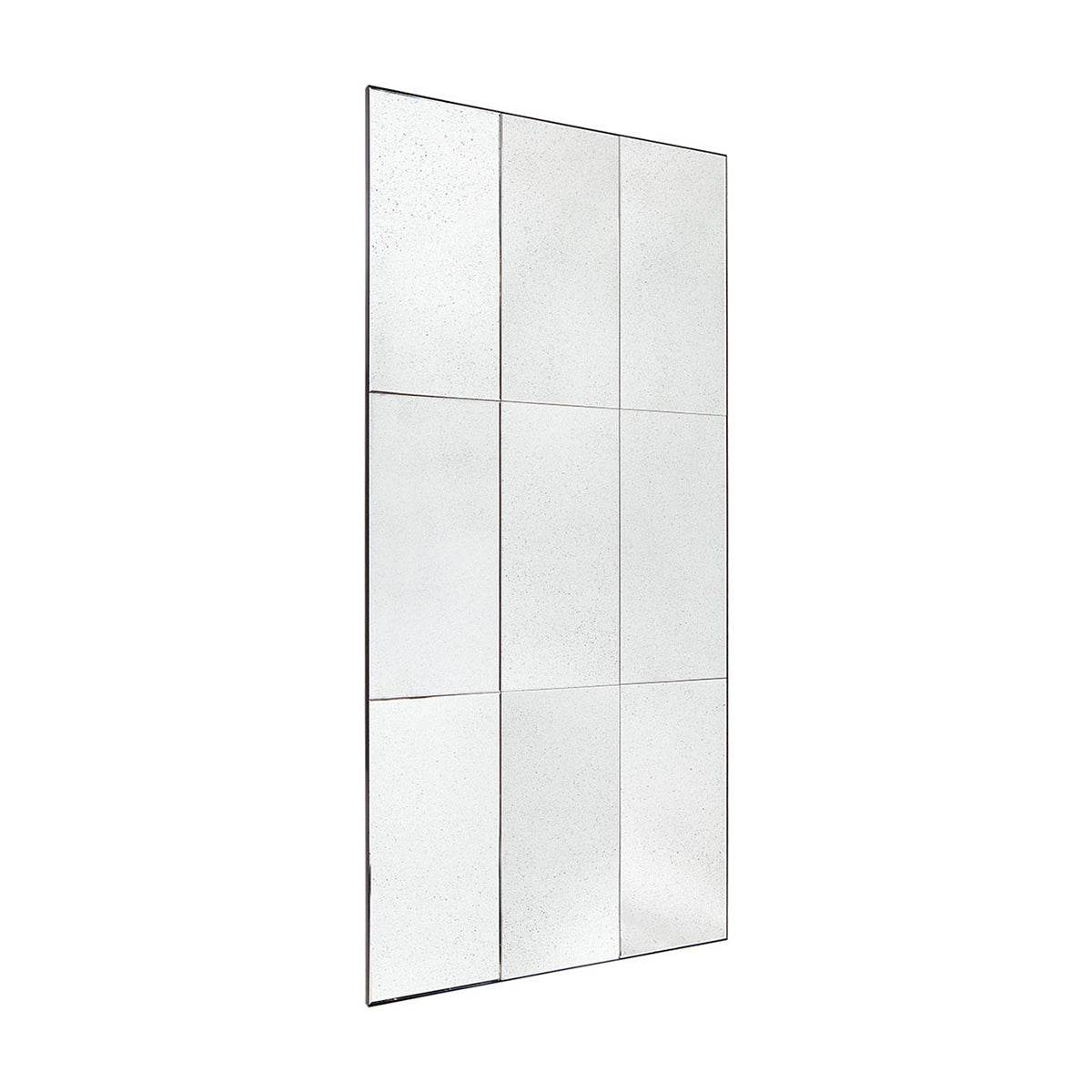 Bailey | Antiqued Finish Floor Mirror Black - Mirra Interiors