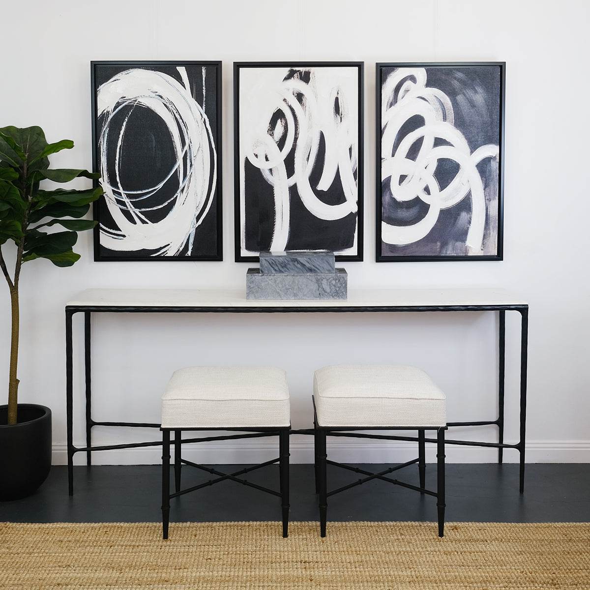 Abstract Swirls | Enhanced Canvas Print Black Frame - Mirra Interiors
