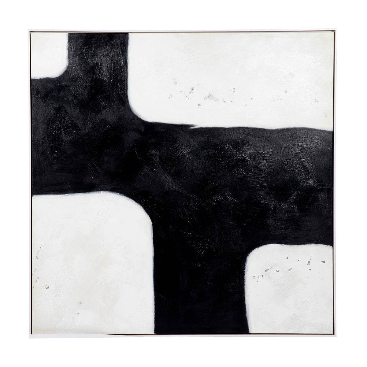 Manhattan | Oil On Canvas Painting White Frame (Large) - Mirra Interiors