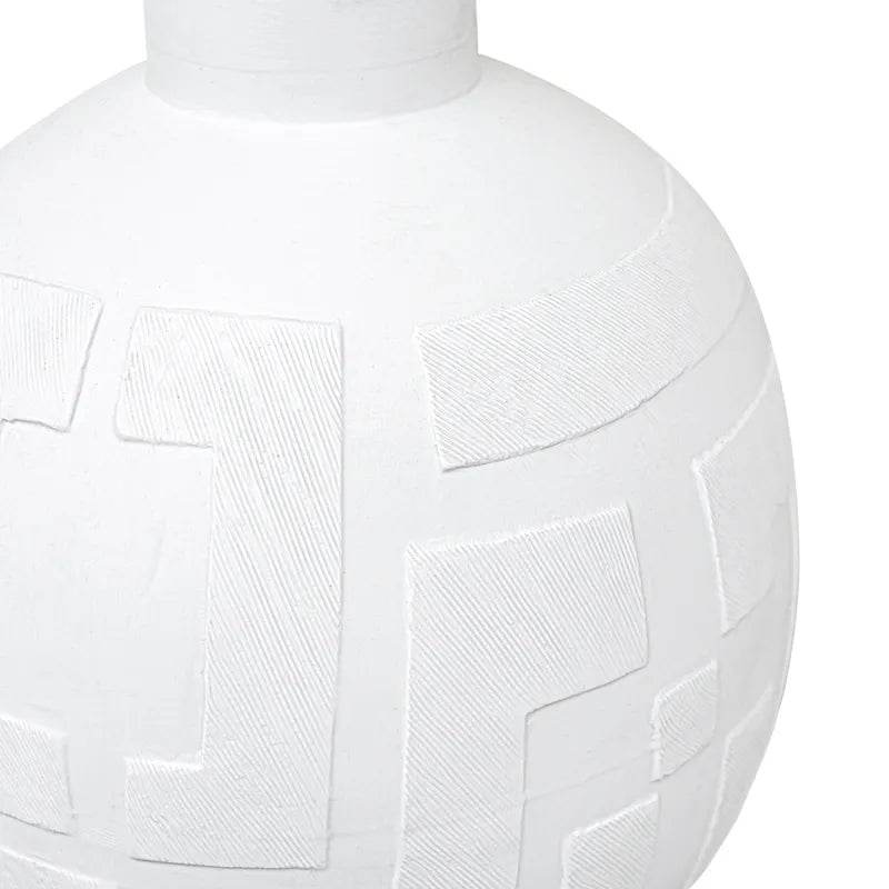 Callista | Greek Key Vase - White (Large) - Mirra Interiors