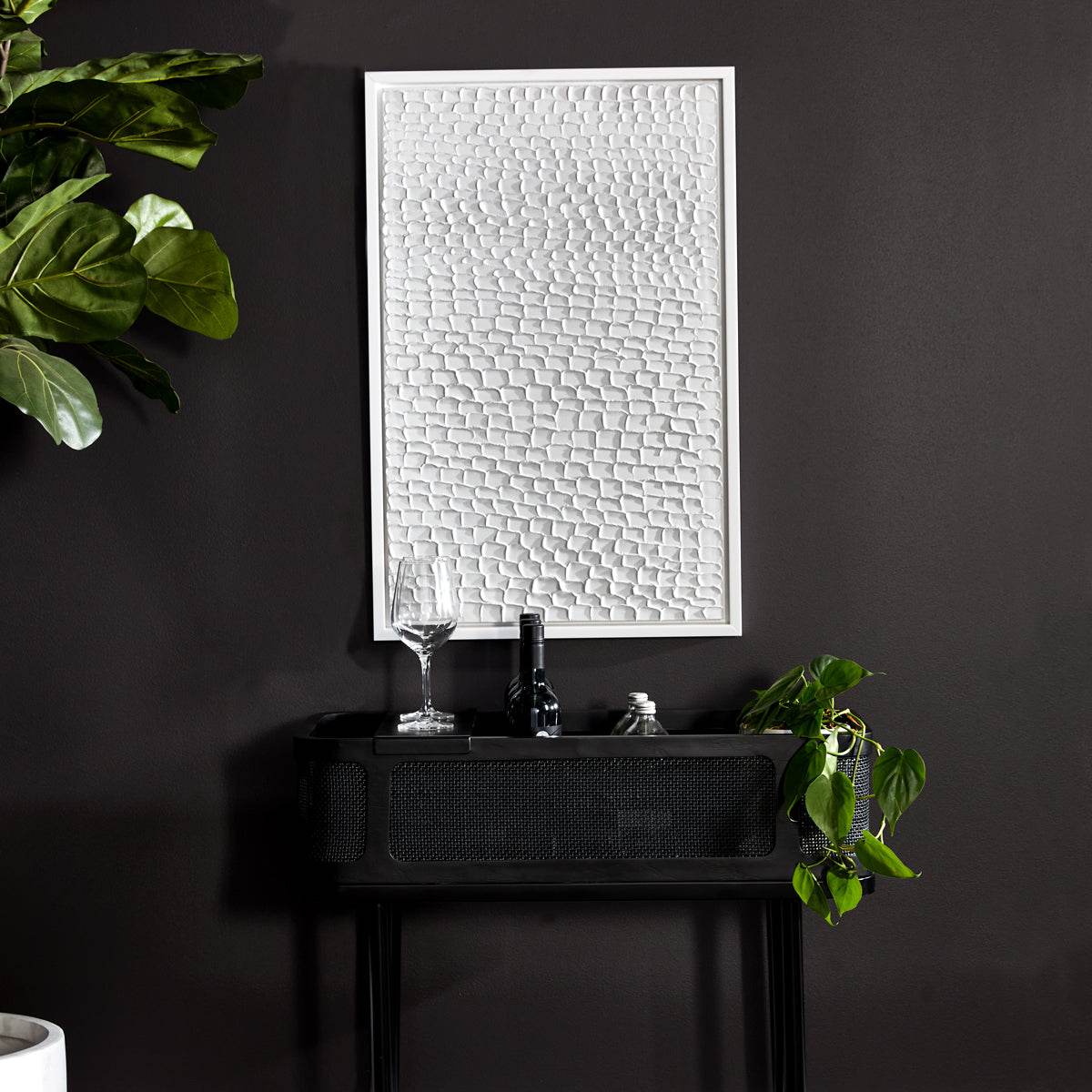 Blanco Waves | Enhanced Canvas Print White Frame - Mirra Interiors