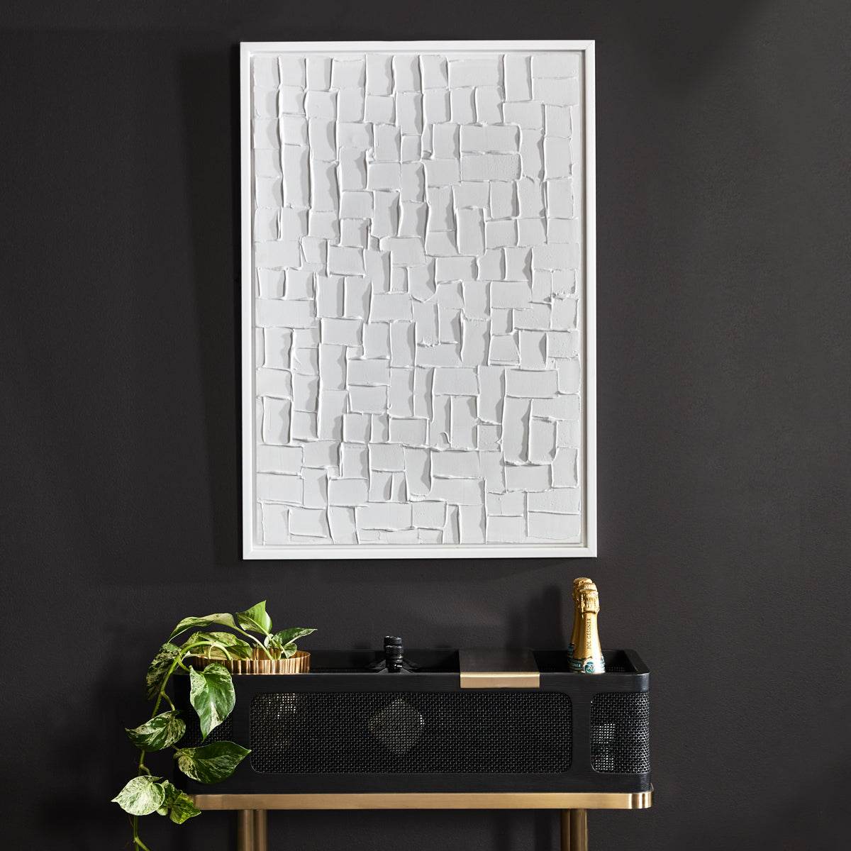 Bianco Snow | Enhanced Canvas Print White Frame - Mirra Interiors