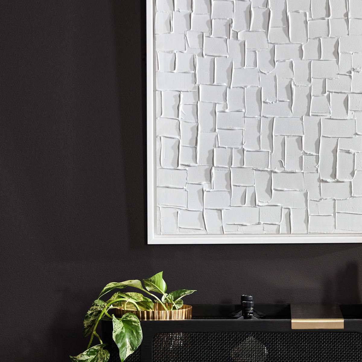 Bianco Snow | Enhanced Canvas Print White Frame - Mirra Interiors