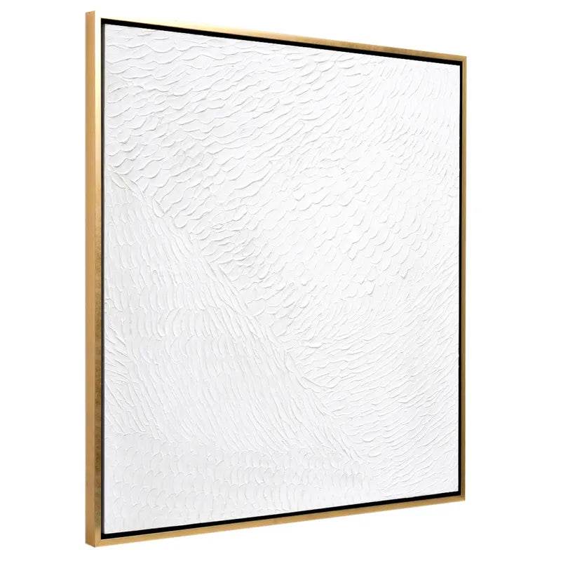 Lustre | Textured Canvas Painting in Gold Frame (Large) - Mirra Interiors