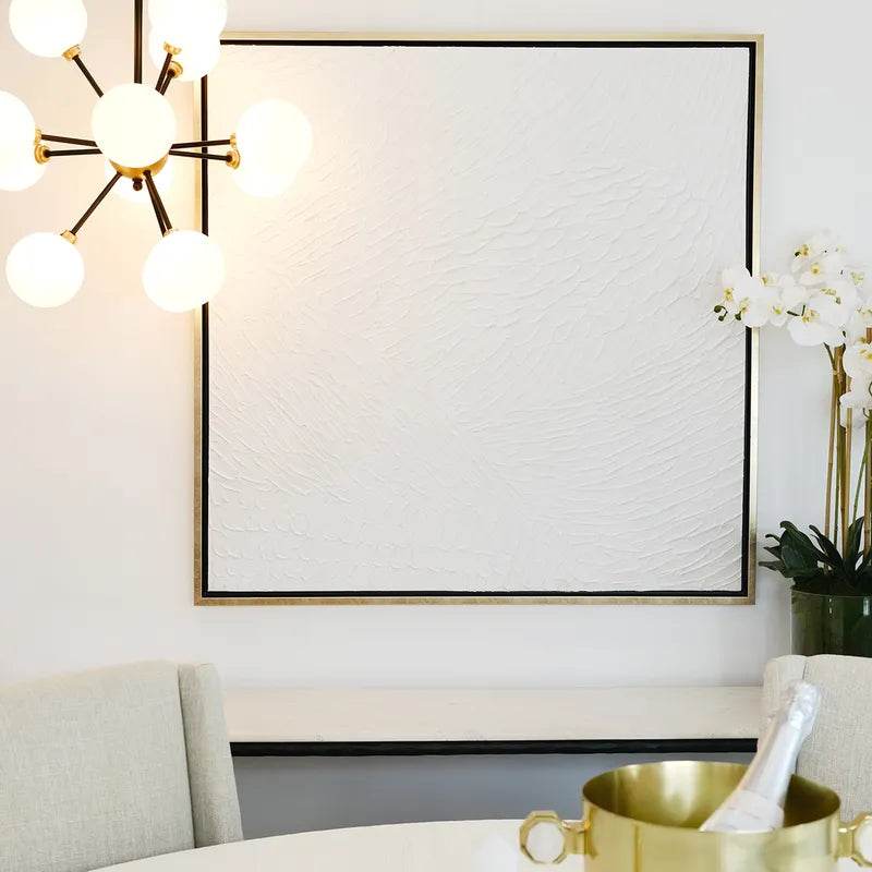 Lustre | Textured Canvas Painting in Gold Frame (Large) - Mirra Interiors