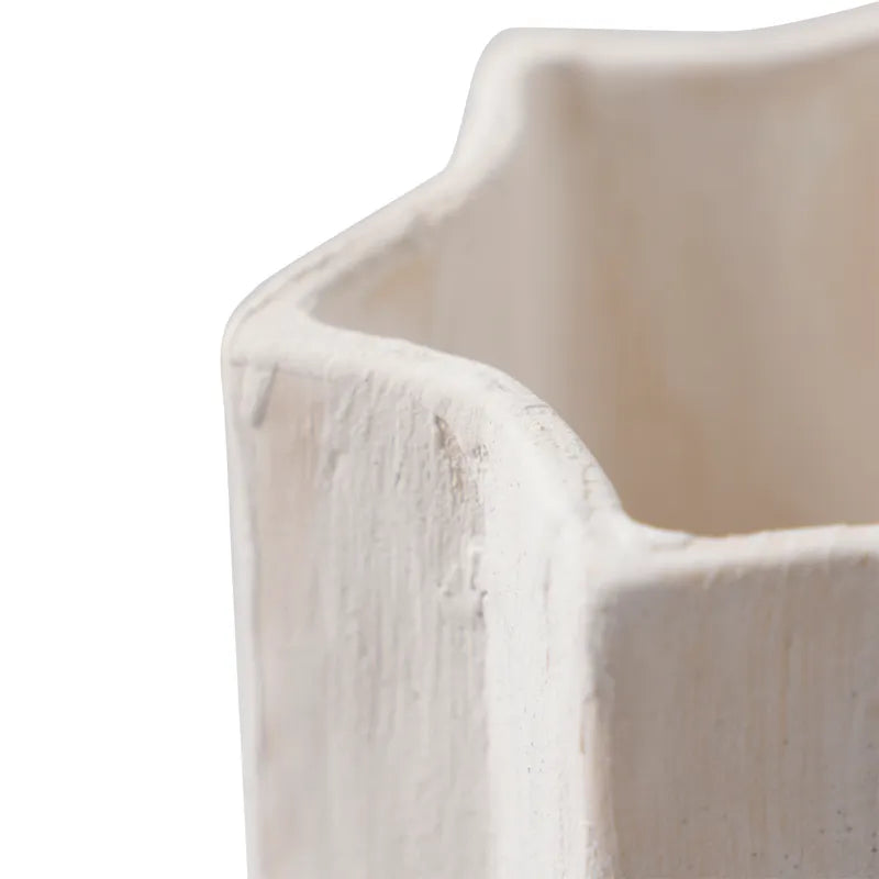 Zinnia | Porcelain Crinkle Vase - White (Medium)