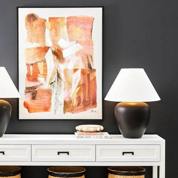 Desert Haze | Abstract Canvas Painting in Black Frame - Mirra Interiors