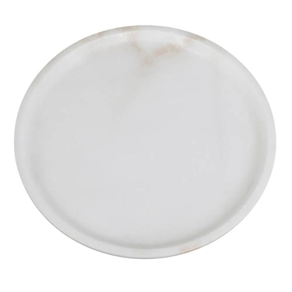 Eden | White Marble Pedestal Bowl - Black (Small) - Mirra Interiors