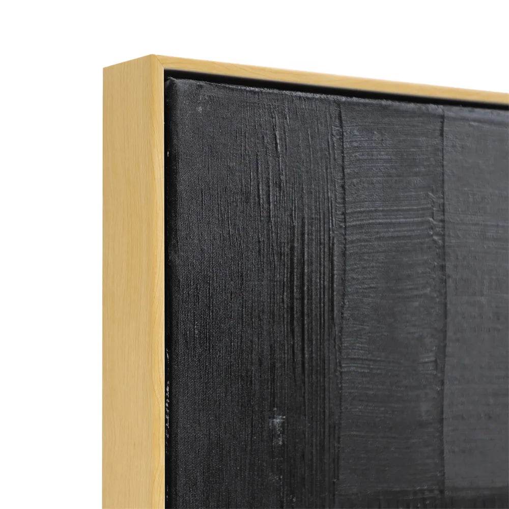 Carbon Study | Oil-On-Canvas Painting In Gold Frame - Mirra Interiors