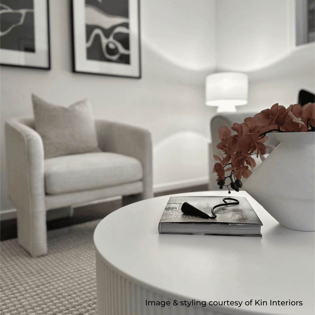Nereus | Fluted Round Coffee Table White - Mirra Interiors