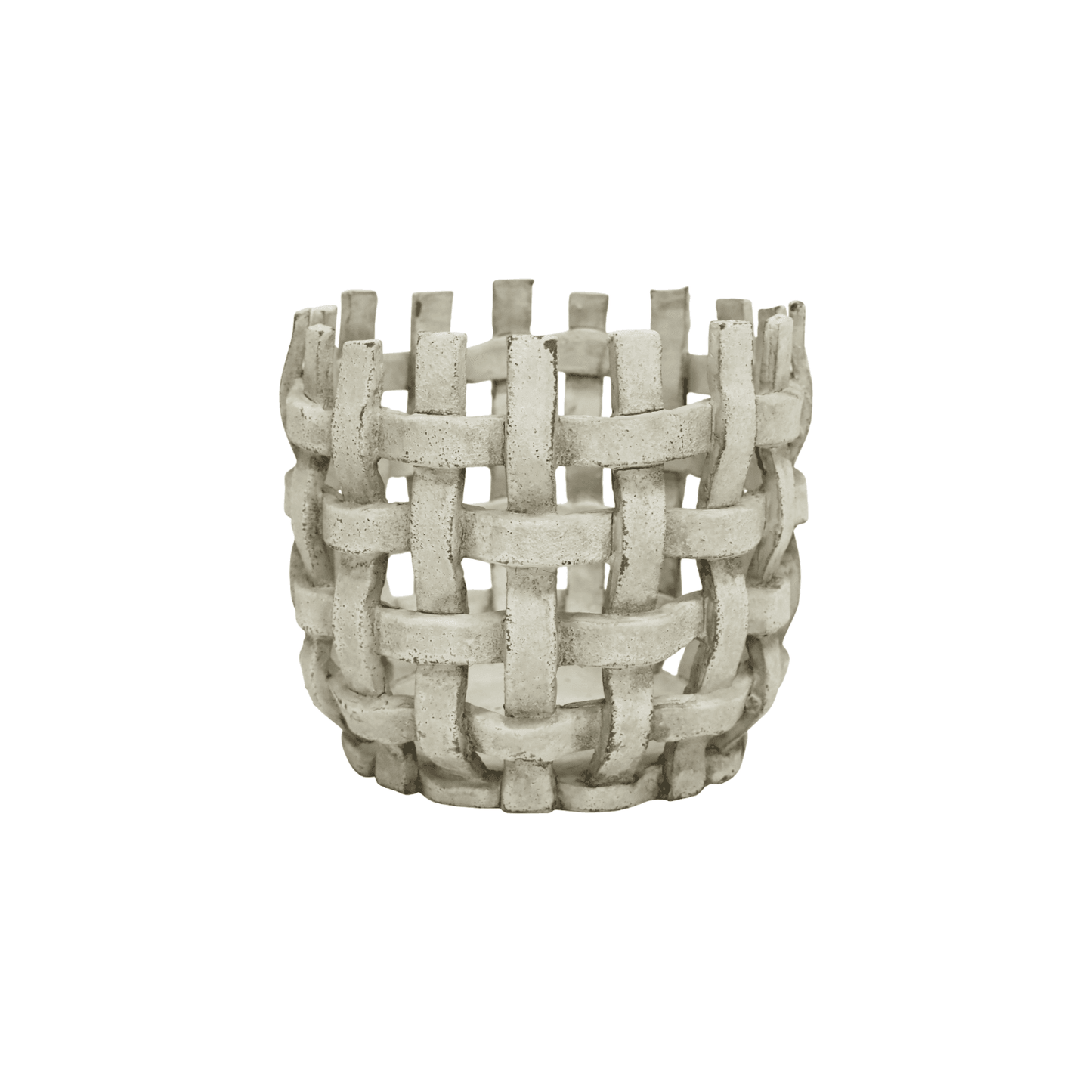 Deliliah | Woven Resin Vessel Distressed White - Mirra Interiors