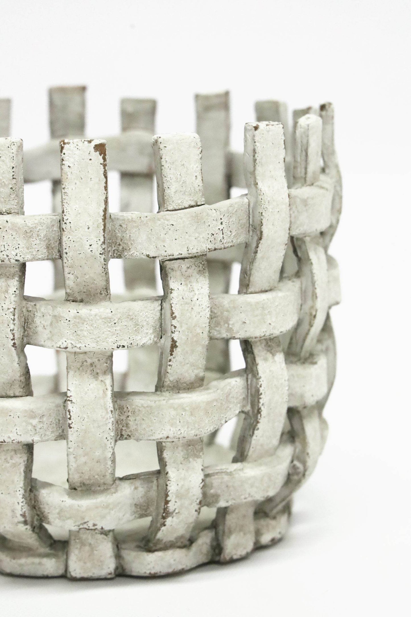 Deliliah | Woven Resin Vessel Distressed White - Mirra Interiors