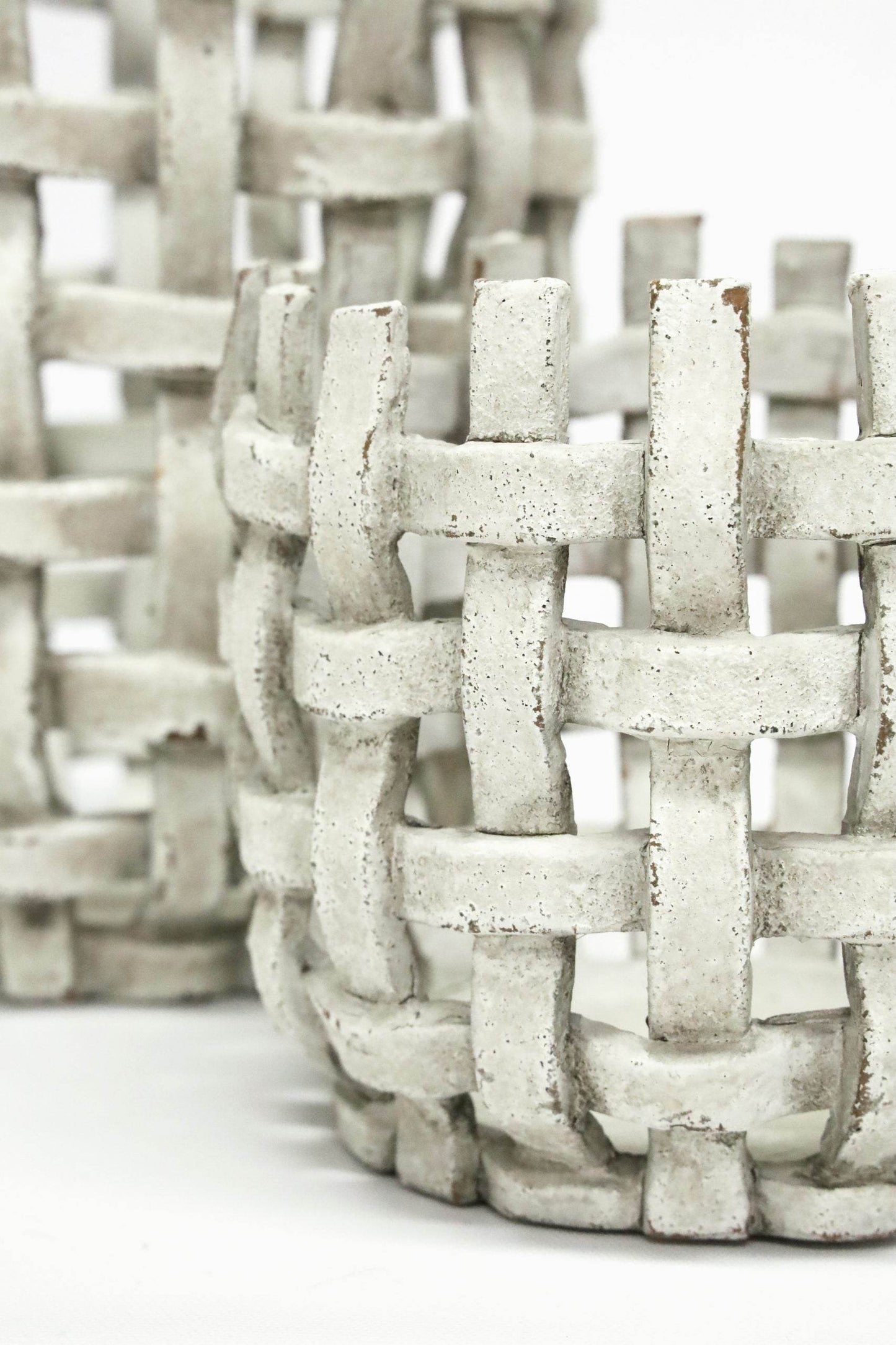 Deliliah | Woven Resin Vessel Distressed White - Mirra Interiors