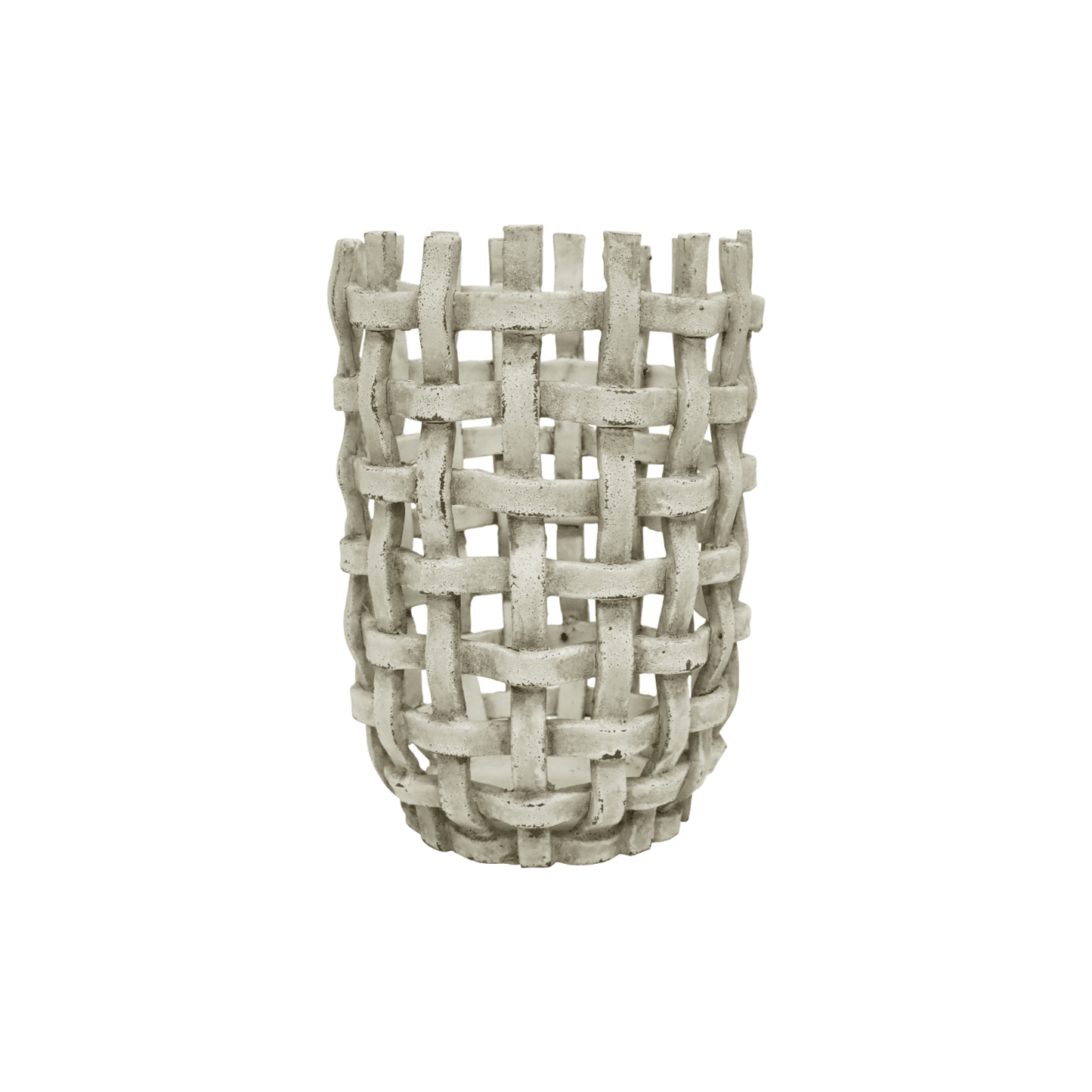Deliliah | Woven Resin Vessel Distressed White - Mirra Interiors