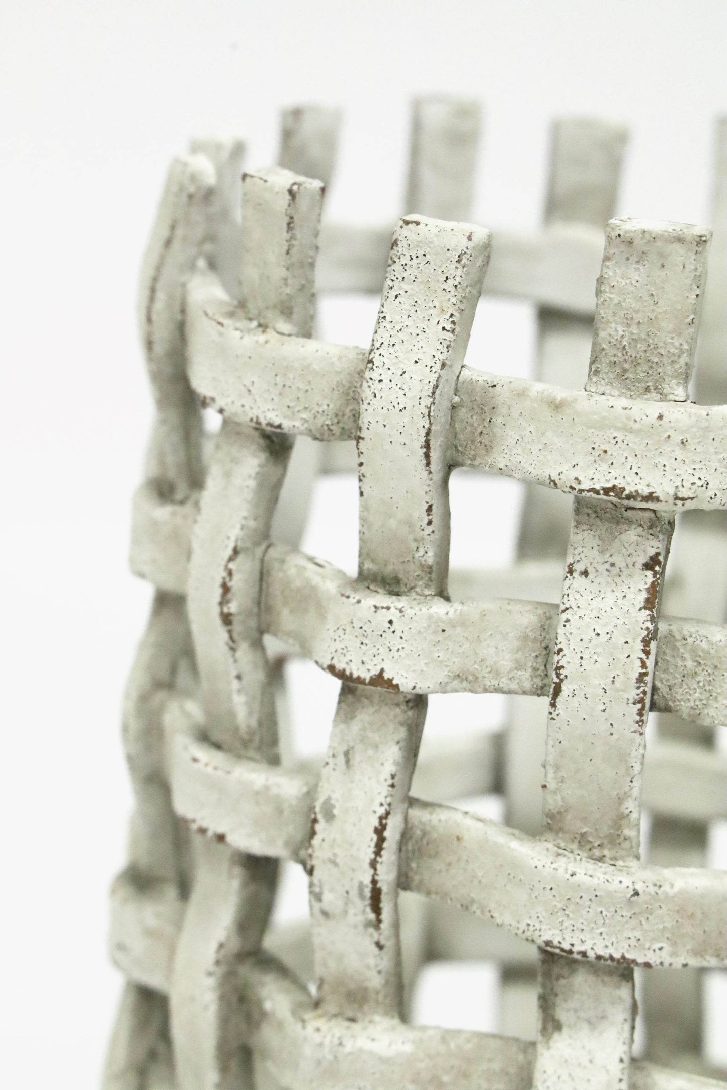Deliliah | Woven Resin Vessel Distressed White - Mirra Interiors