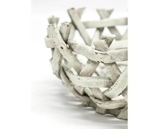 Deliliah | Woven Resin Bowl Distressed White - Mirra Interiors