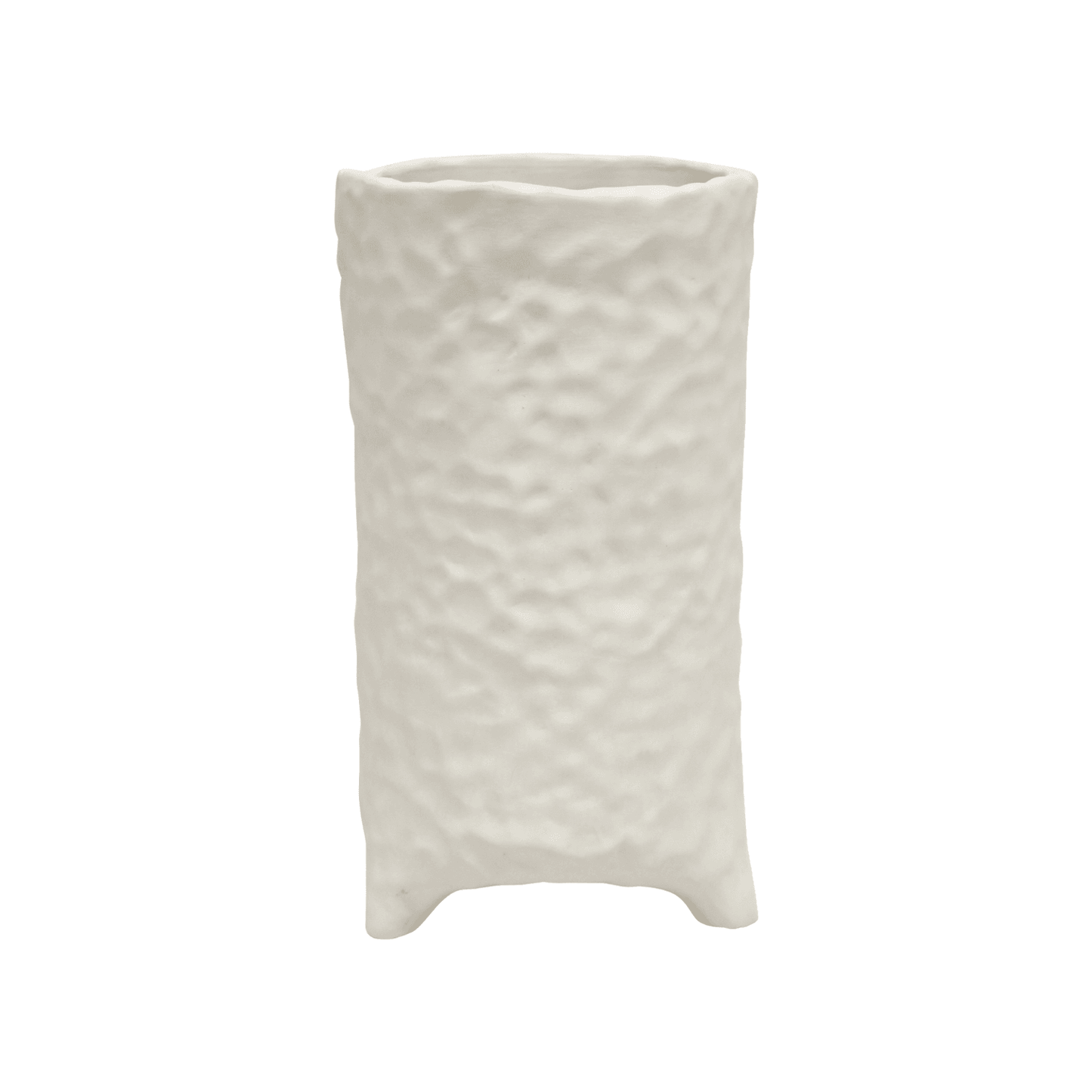 Betsy | Cement Dimple Vase White - Mirra Interiors