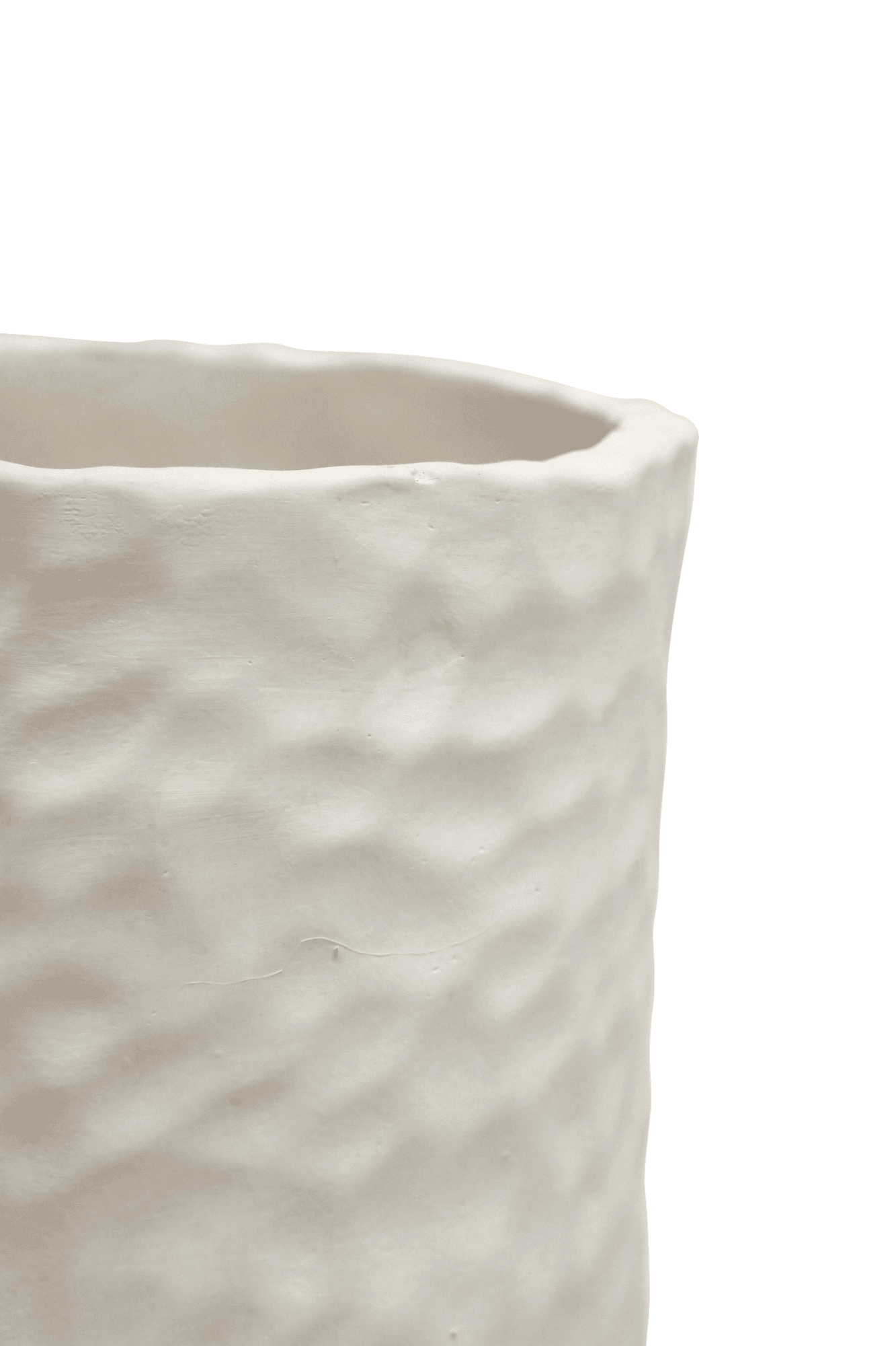 Betsy | Cement Dimple Vase White - Mirra Interiors