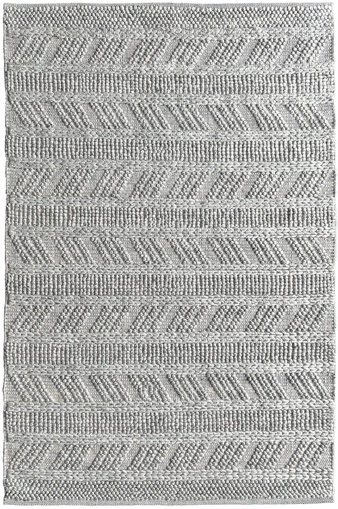 Zuri | Chevron Wool Rug Spotted Grey - Mirra Interiors