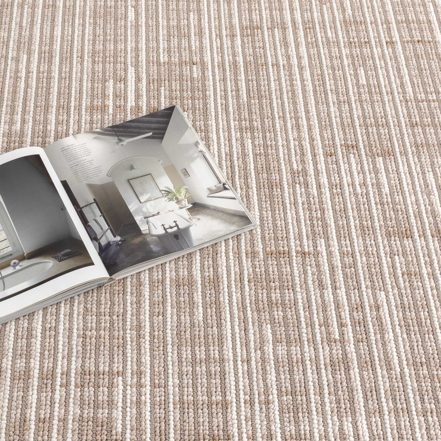 Berno | Loop Lines Rug - Beige & Ivory