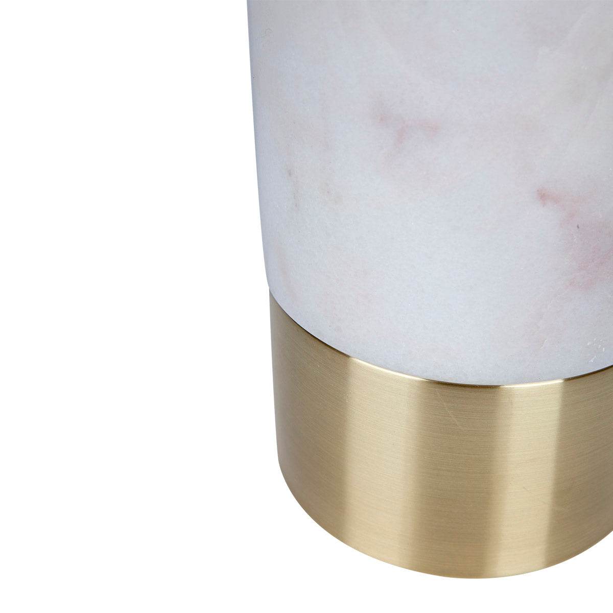 Pablo | Marble Table Lamp White (Black Shade) - Mirra Interiors