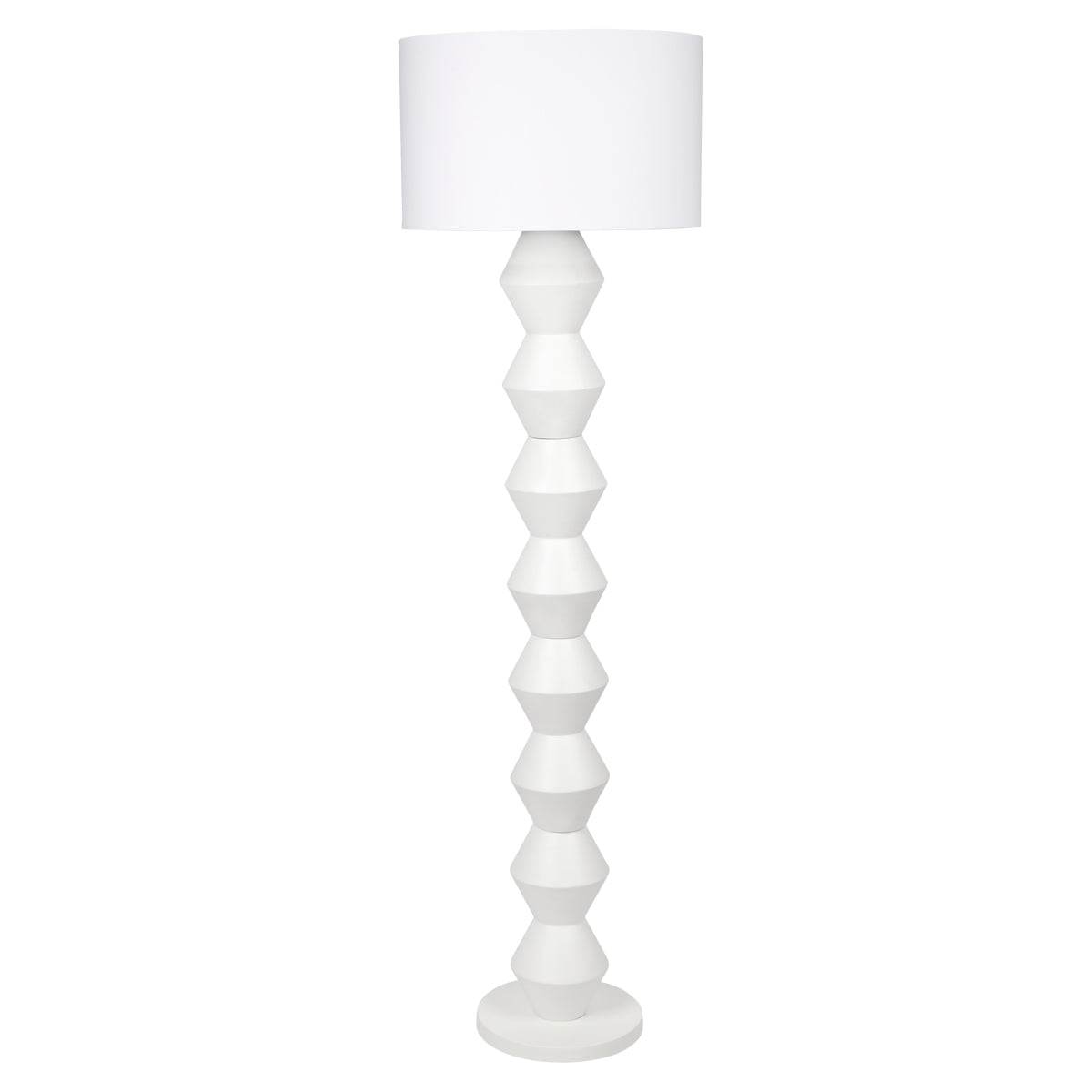 Avery | Resin Geometric Floor Lamp White - Mirra Interiors