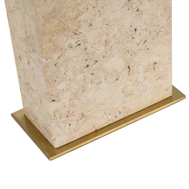 Delphine | Travertine Table Lamp - Natural & Brass - Mirra Interiors