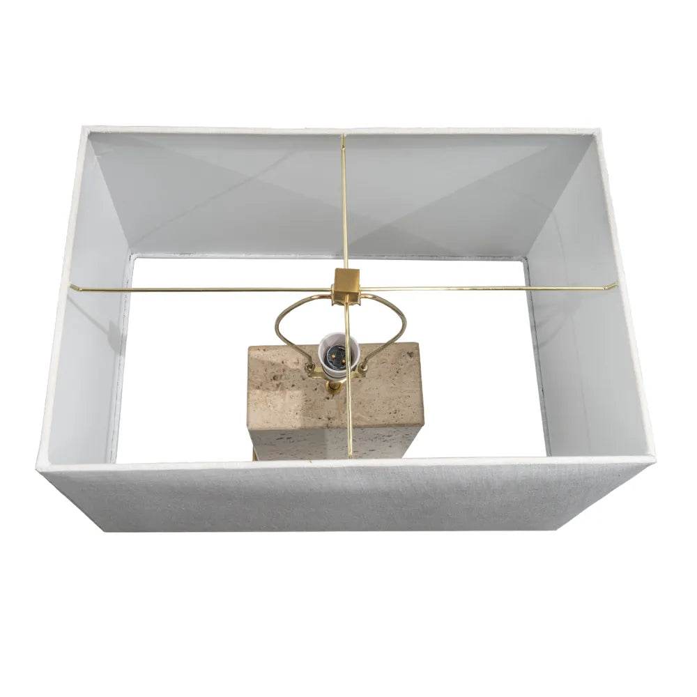 Delphine | Travertine Table Lamp - Natural & Brass - Mirra Interiors