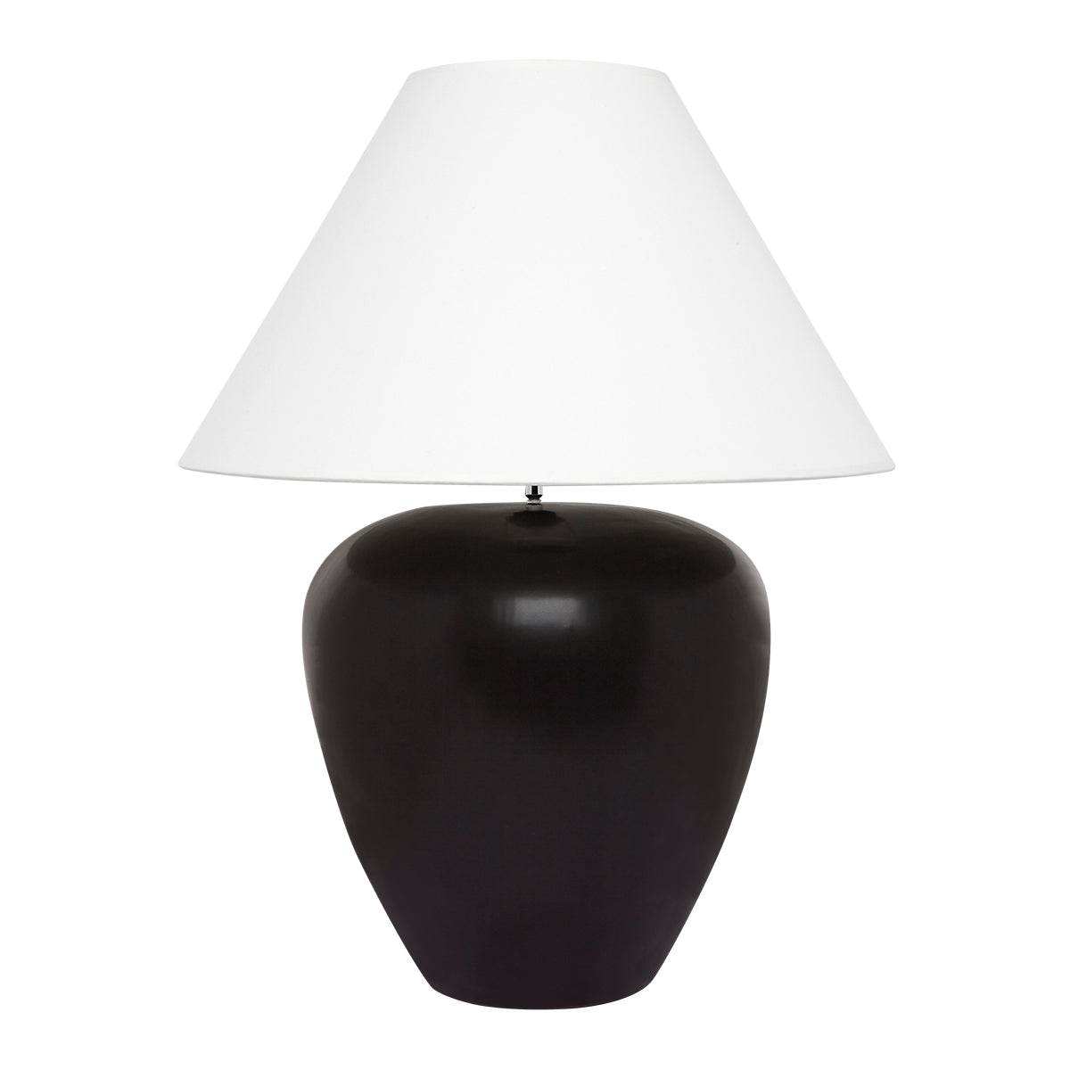 Peyton | Ceramic Table Lamp Black (White Shade) - Mirra Interiors