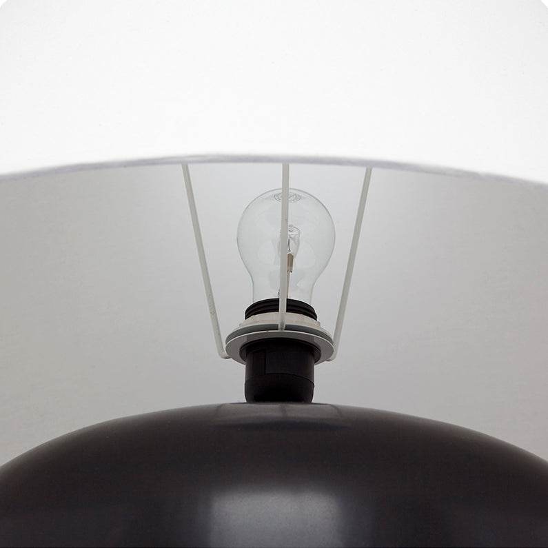 Peyton | Ceramic Table Lamp Black (White Shade) - Mirra Interiors