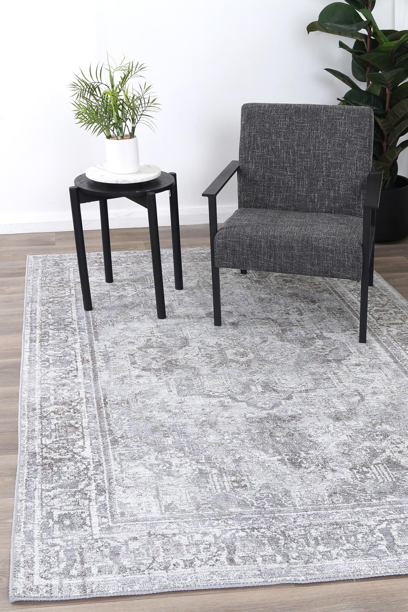 Babylon Arbela Grey Washable Rug - VTL1011-02