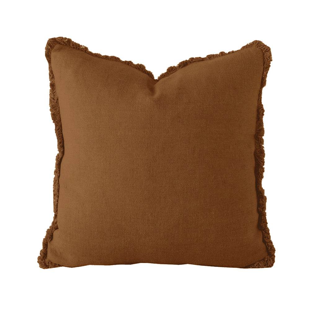 Eloise | Fringed Linen Cushion Hazel - Mirra Interiors