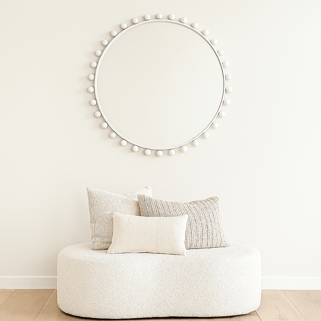 Berkley | Bold Round Wall Mirror - White - Mirra Interiors
