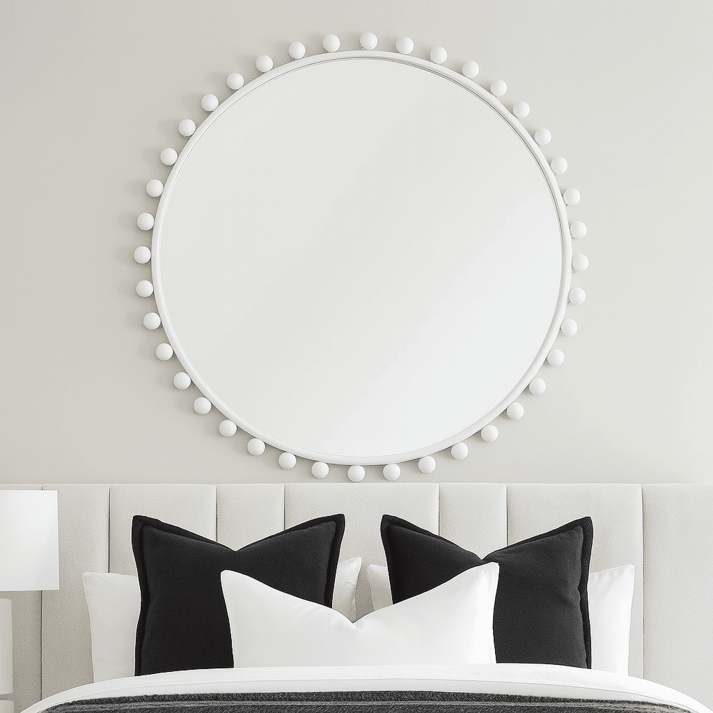 Berkley | Bold Round Wall Mirror - White - Mirra Interiors