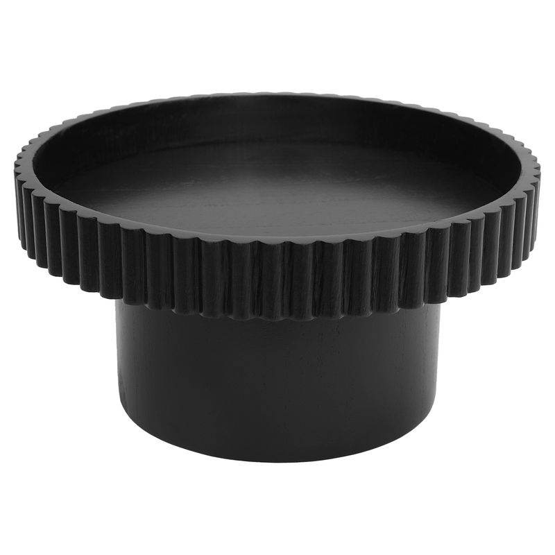 Bernadette | Fluted Timber Tray - Black (Small) - Mirra Interiors