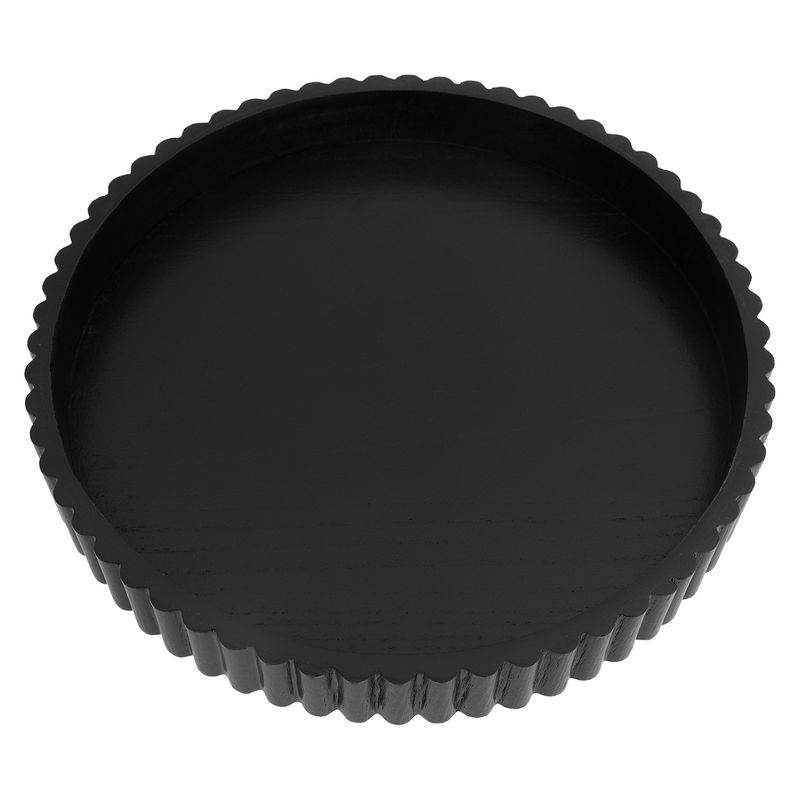 Bernadette | Fluted Timber Tray - Black (Small) - Mirra Interiors