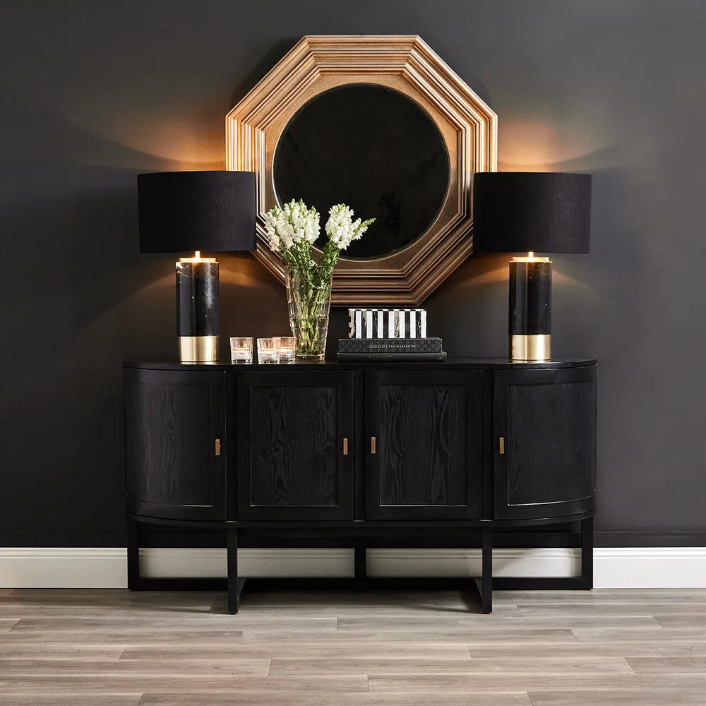 Pablo | Marble Table Lamp - Black (Black Shade)