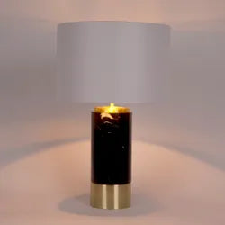 Pablo | Marble Table Lamp - Black (White Shade)