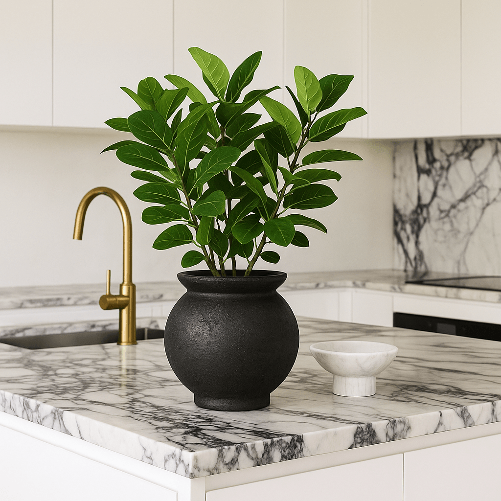 Koru | Round Terracotta Pot Black - Mirra Interiors
