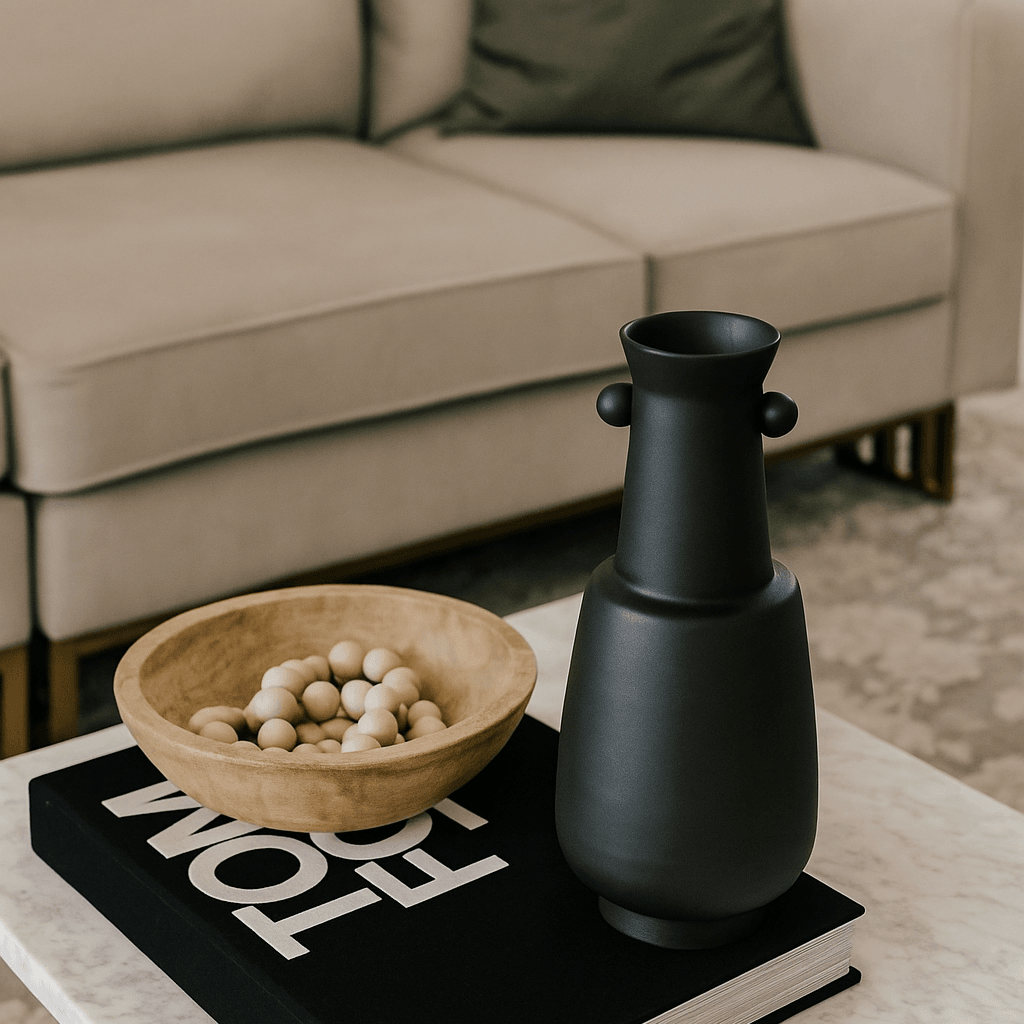 Artis | Metal Deco Vase - Black - Mirra Interiors