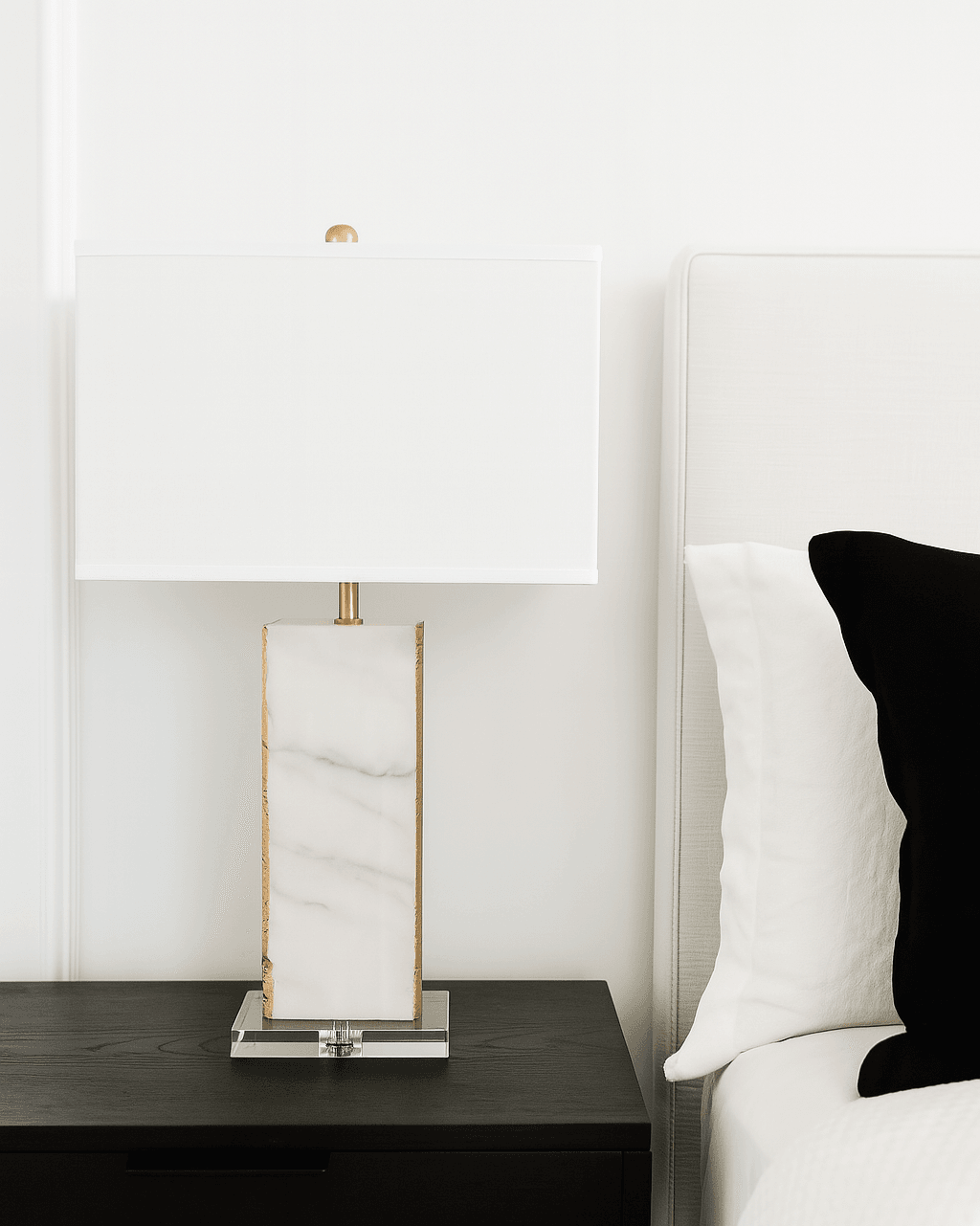 Bowie | Marble Table Lamp - White & Gold - Mirra Interiors