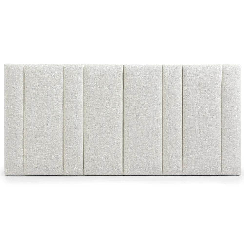 Braxton | Panelled Linen Bedhead Natural (Queen) - Mirra Interiors