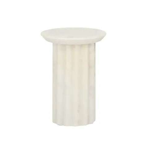 Encote | Marble Candle Plinth White - Mirra Interiors