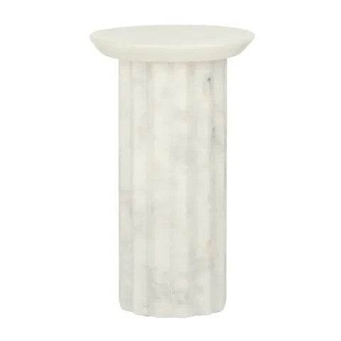 Encote | Marble Candle Plinth White - Mirra Interiors