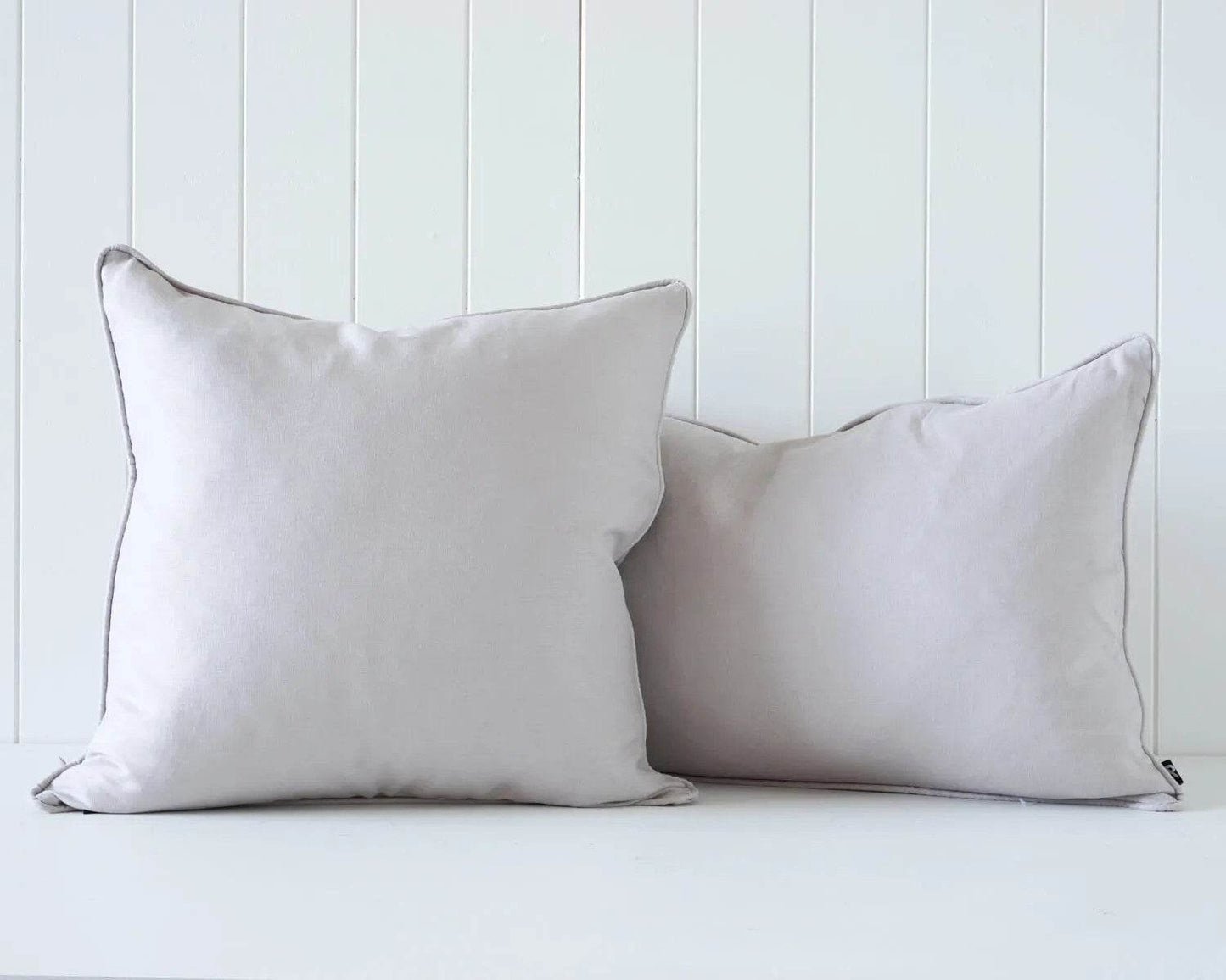 Calai | Self-Piped Linen Cushion Light Grey - Mirra Interiors